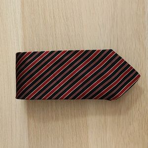 Brooks Brothers All Silk Tie Burgundy and Black stripe
